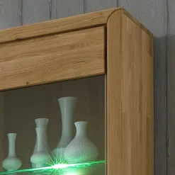 Wohnen Vitrinen<Vitrine Croconia aus Wildeiche massiv Bianco geölt