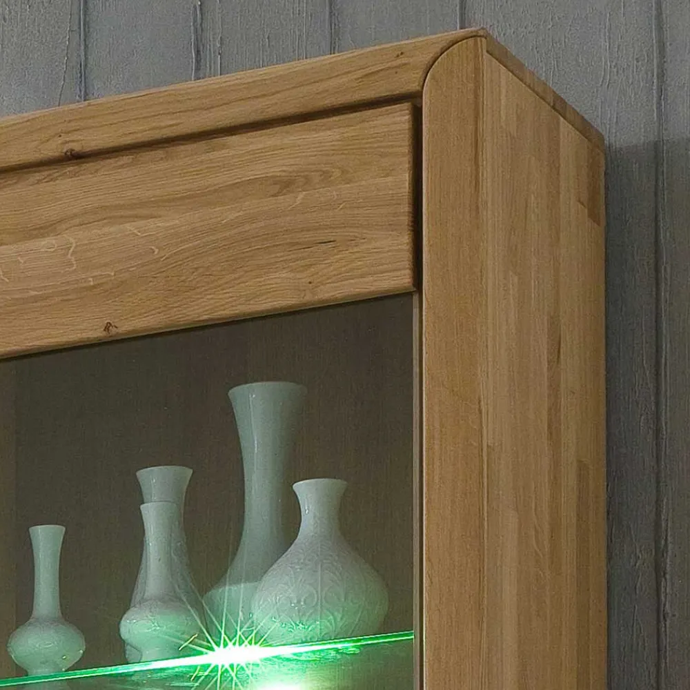 Wohnen Vitrinen<Vitrine Croconia aus Wildeiche massiv Bianco geölt