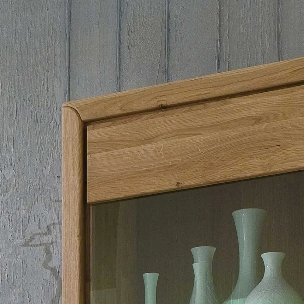 Wohnen Vitrinen<Vitrine Croconia aus Wildeiche massiv Bianco geölt