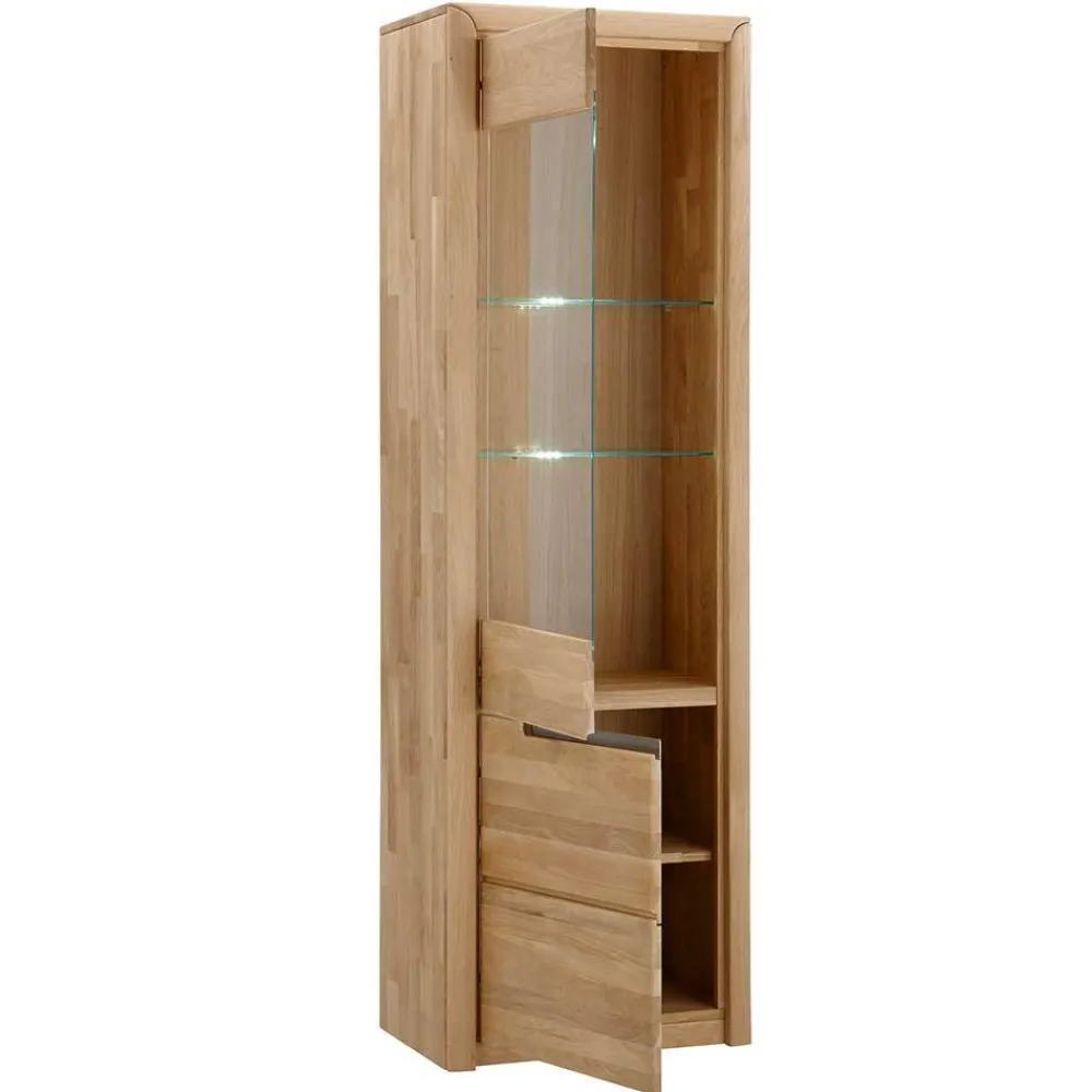 Wohnen Vitrinen<Vitrine Croconia aus Wildeiche massiv Bianco geölt