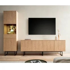 Wohnen Wohnwände<Vitrine und TV-Board Set - Jaskin (zweiteilig)