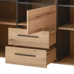 Wohnen Kommoden<Vitrinen-Highboard in Eiche Holzoptik - Brocus