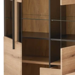 Wohnen Kommoden<Vitrinen-Highboard in Eiche Holzoptik - Brocus