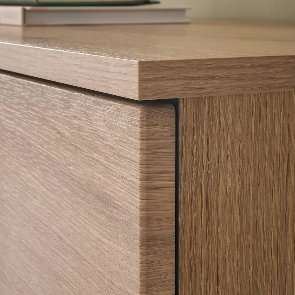 Wohnen Kommoden<Vitrinen-Highboard in Eiche Holzoptik - Brocus