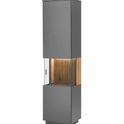 Wohnen Vitrinen|Schränke<Vitrinenschrank in Anthrazit & Eiche Bianco - Cruzca