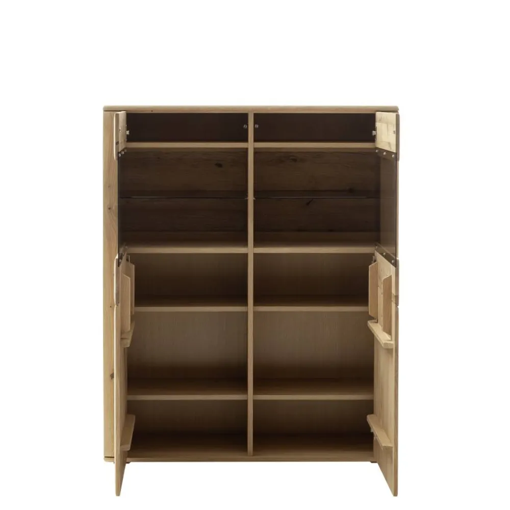 Wohnen Highboards<Vitrinenschrank in Asteiche Hell - Jevedaz