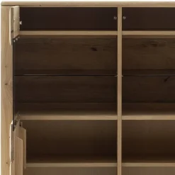 Wohnen Highboards<Vitrinenschrank in Asteiche Hell - Jevedaz