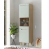 Wohnen Vitrinen<Vitrinenschrank in Mintgrün und Eiche - Armina