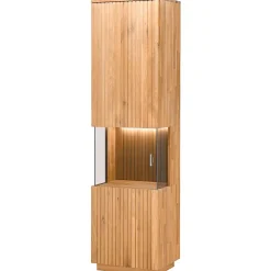 Wohnen Vitrinen<Vitrinenschrank in Wildeiche Bianco & Anthrazit - Nelsons