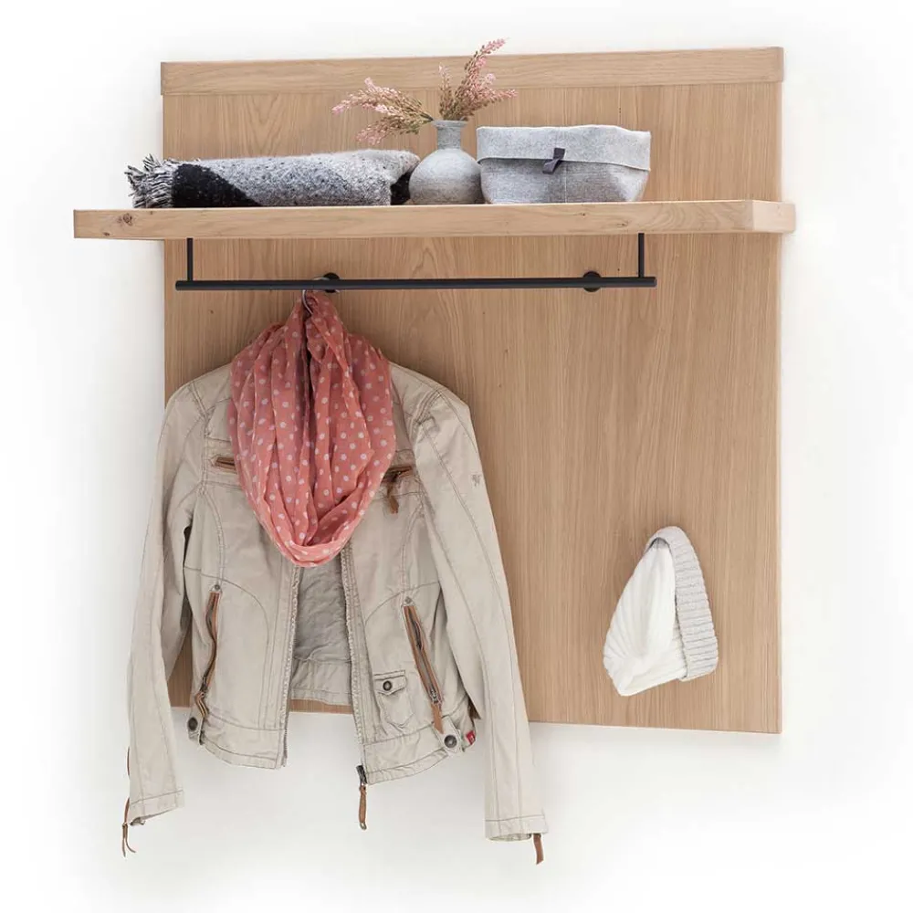 Wohnen Garderoben<Wand Hängegarderobe in Eiche Bianco - Arkadiuz