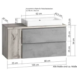 Wohnen Schränke<Wand Waschbeckenschrank mit Aufsatzbecken - Eight