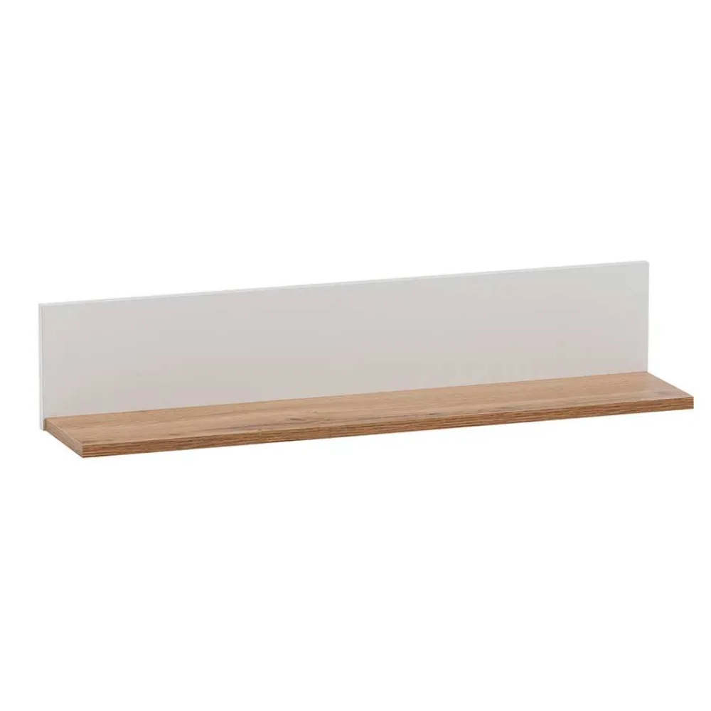 Wohnen Regale<Wandboard in Weiß und Eiche - Cabinda