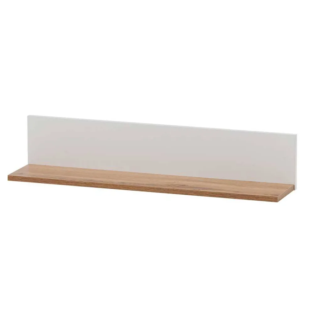 Wohnen Regale<Wandboard in Weiß und Eiche - Cabinda