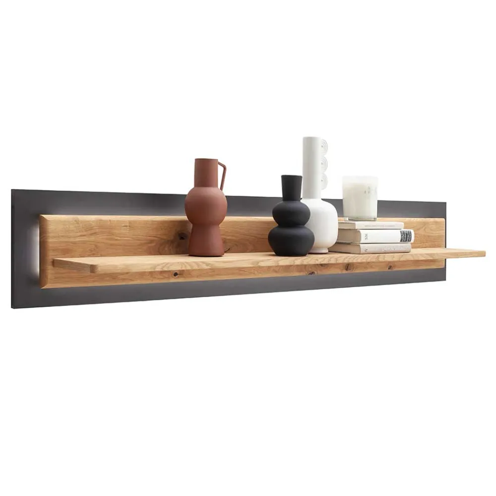 Wohnen Regale<Wandboard in Wildeiche & Anthrazit - Flacona
