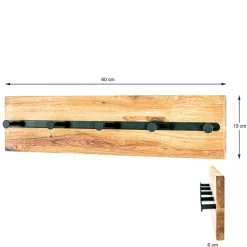 Wohnen Garderoben<Wandgarderobe aus Metall & Eichenholz - Cornello