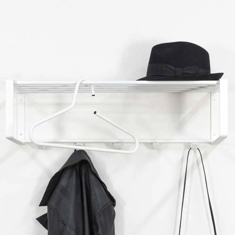 Wohnen Garderoben<Wandgarderobe in Weiß pulverbeschichtet - Torosma