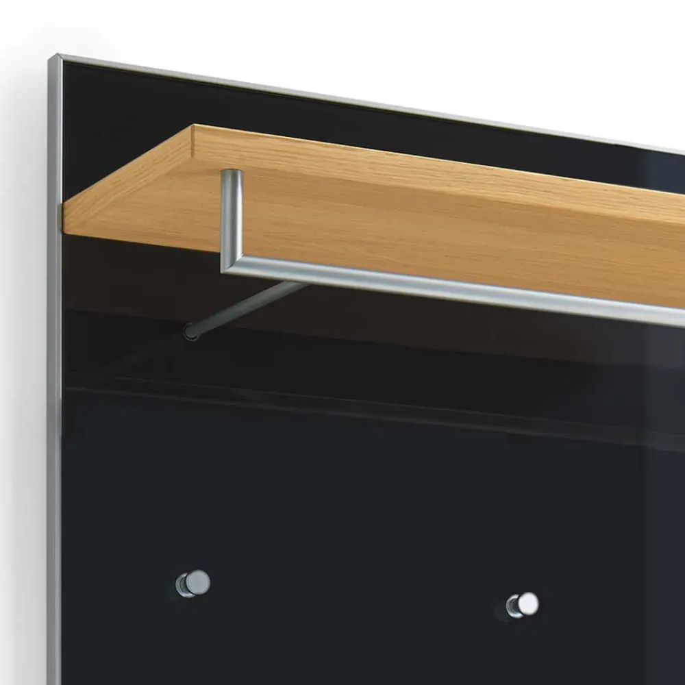 Wohnen Garderoben<Wandgarderobe Lalaika in Anthrazit Glas beschichtet