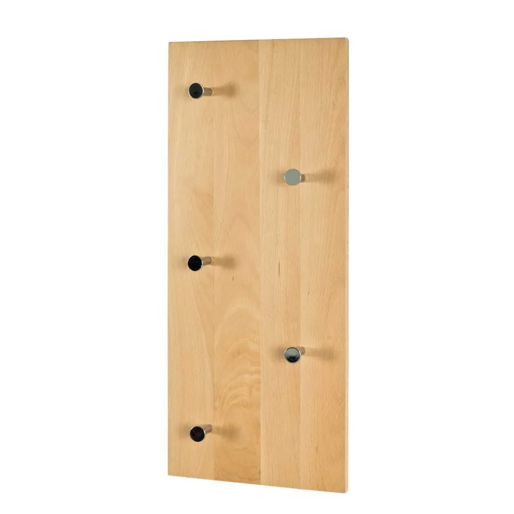 Wohnen Garderoben<Wandgarderobe mit 5 Haken Loove aus Buchenholz