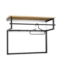 Wohnen Garderoben<Wandgarderobe mit Hutablage aus Holzleisten - Casciano