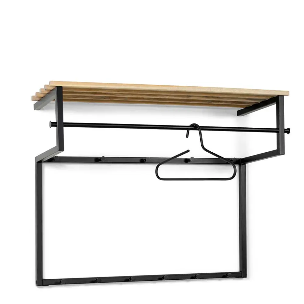 Wohnen Garderoben<Wandgarderobe mit Hutablage aus Holzleisten - Casciano