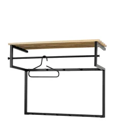 Wohnen Garderoben<Wandgarderobe mit Hutablage aus Holzleisten - Casciano