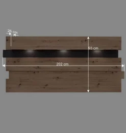 Wohnen Regale<Wandpaneel mit Ablage & LED Beleuchtung - Kuetra
