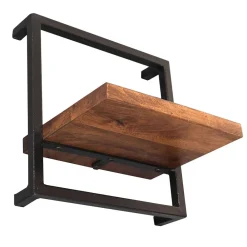 Wohnen Regale<Wandregal Set aus Metall & Massivholz - Fiorda (siebenteilig)