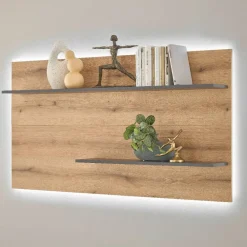 Wohnen Regale<Wandregal-Paneel in Wildeiche Optik und Anthrazit - Colomania