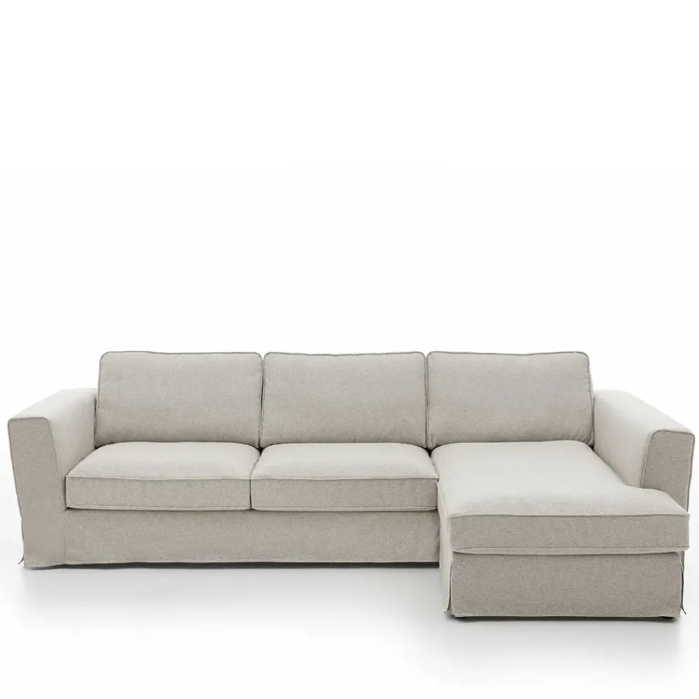 Wohnen Sofas<Webstoff Ecksofa in Hellgrau - Coisma