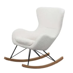 Wohnen Sessel|Stühle<Webstoff Schaukelstuhl in Weiß - Dario
