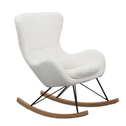 Wohnen Sessel|Stühle<Webstoff Schaukelstuhl in Weiß - Dario