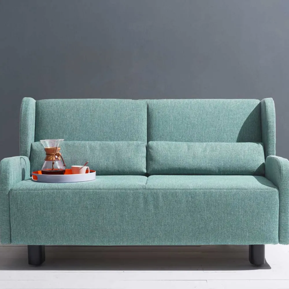 Wohnen Sofas<Webstoff Schlafsofa in Petrol Blau - Fancya