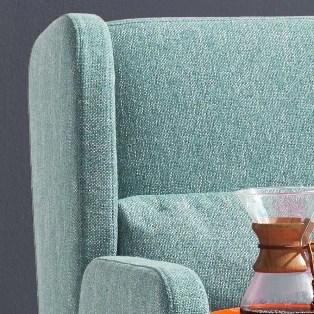 Wohnen Sofas<Webstoff Schlafsofa in Petrol Blau - Fancya