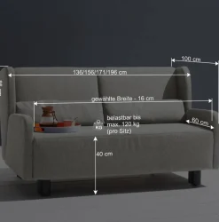 Wohnen Sofas<Webstoff Schlafsofa in Petrol Blau - Fancya
