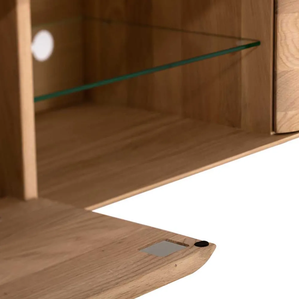 Wohnen Tv & Hifi-Möbel|Lowboards<Weiß geöltes TV Board aus Eiche Massivholz - Bakaras