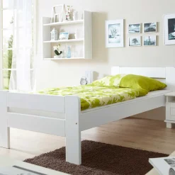 Wohnen Betten<Weiß lackiertes Holzbett günstig - Jean