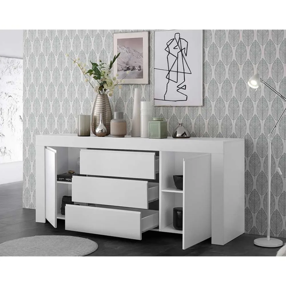 Wohnen Sideboards<Weiß lackiertes Sideboard mit 184 cm Breite - Mikes I