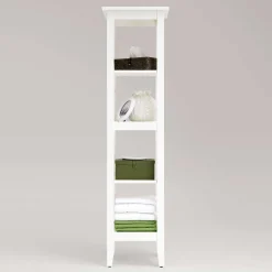 Wohnen Regale<Weiß lasiertes Badezimmer Regal aus Kiefer massiv - Lousias