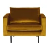 Wohnen Sessel<Weicher Sessel im kantigen Retro Design Nustra mit Samt Gelb