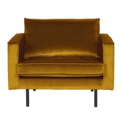 Wohnen Sessel<Weicher Sessel im kantigen Retro Design Nustra mit Samt Gelb