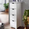 Wohnen Kommoden<Weiße Bad Kommode schmal im Landhausstil - Maja