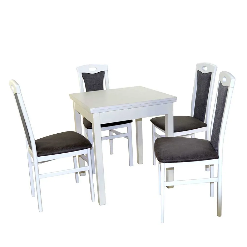 Wohnen Sitzgruppe<Weiße Esstisch Gruppe Set - Veromica (fünfteilig)