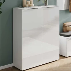 Wohnen Garderoben<Weiße Flureinrichtung mit Glasbeschichtung - Kofi (fünfteilig)
