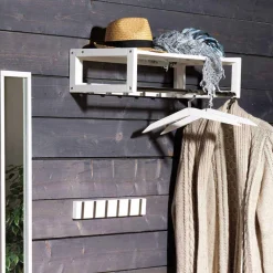 Wohnen Garderoben<Weiße Hängegarderobe aus Massivholz - Gorfu