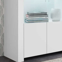 Wohnen Vitrinen<Weiße Wohnzimmer Vitrine mit zwei Türen - Mikes