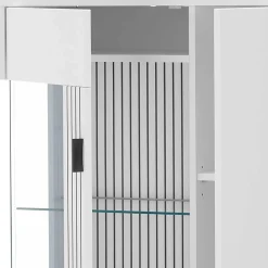 Wohnen Wohnwände<Weiße Wohnzimmerschränke & Wandboard im Set - Dualkos (vierteilig)
