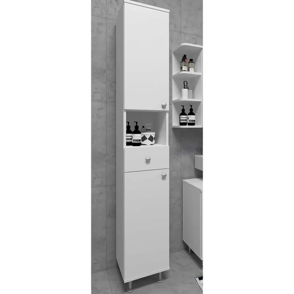 Wohnen Schränke<Weißer Badezimmer Hochschrank 30x185x31 cm - Huanga