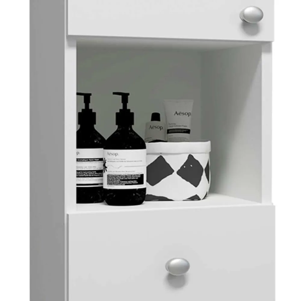Wohnen Schränke<Weißer Badezimmer Hochschrank 30x185x31 cm - Huanga