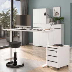 Wohnen Tische<Weißer Bürotisch manuell höhenverstellbar - Sparkle