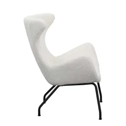 Wohnen Sessel<Weißer Design Ohrensessel mit Plüschbezug - Nicrobar